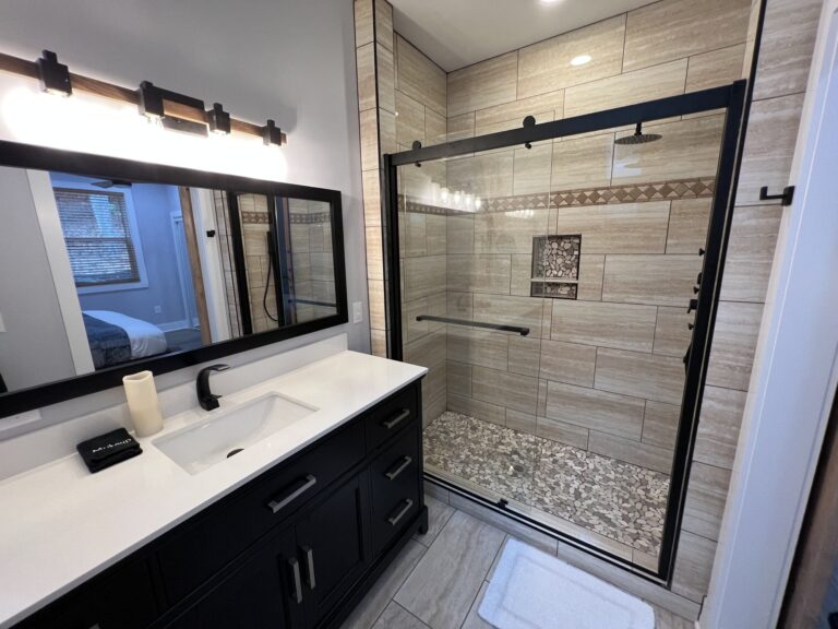 Spa shower in the master bath