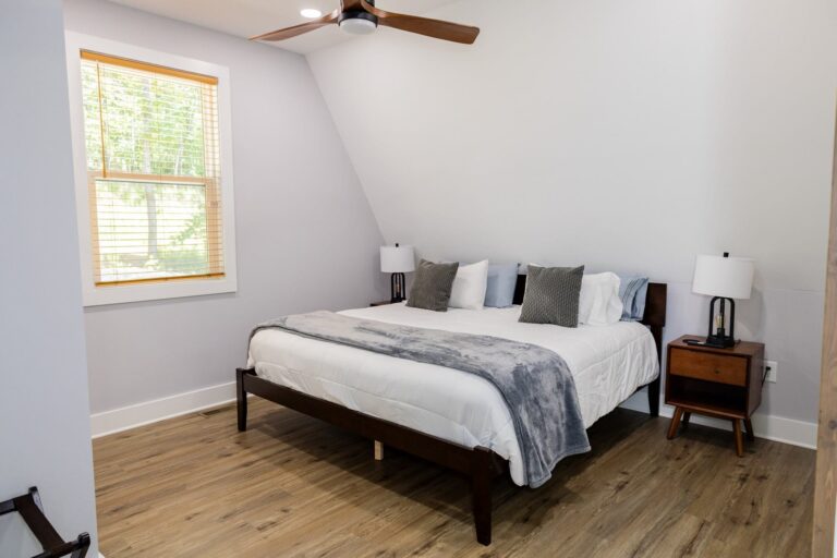 Master bedroom with a king bed